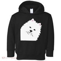 American Eskimo Dog Peeking From Side Cute American Eskimo Toddler Hoodie thumb 0
