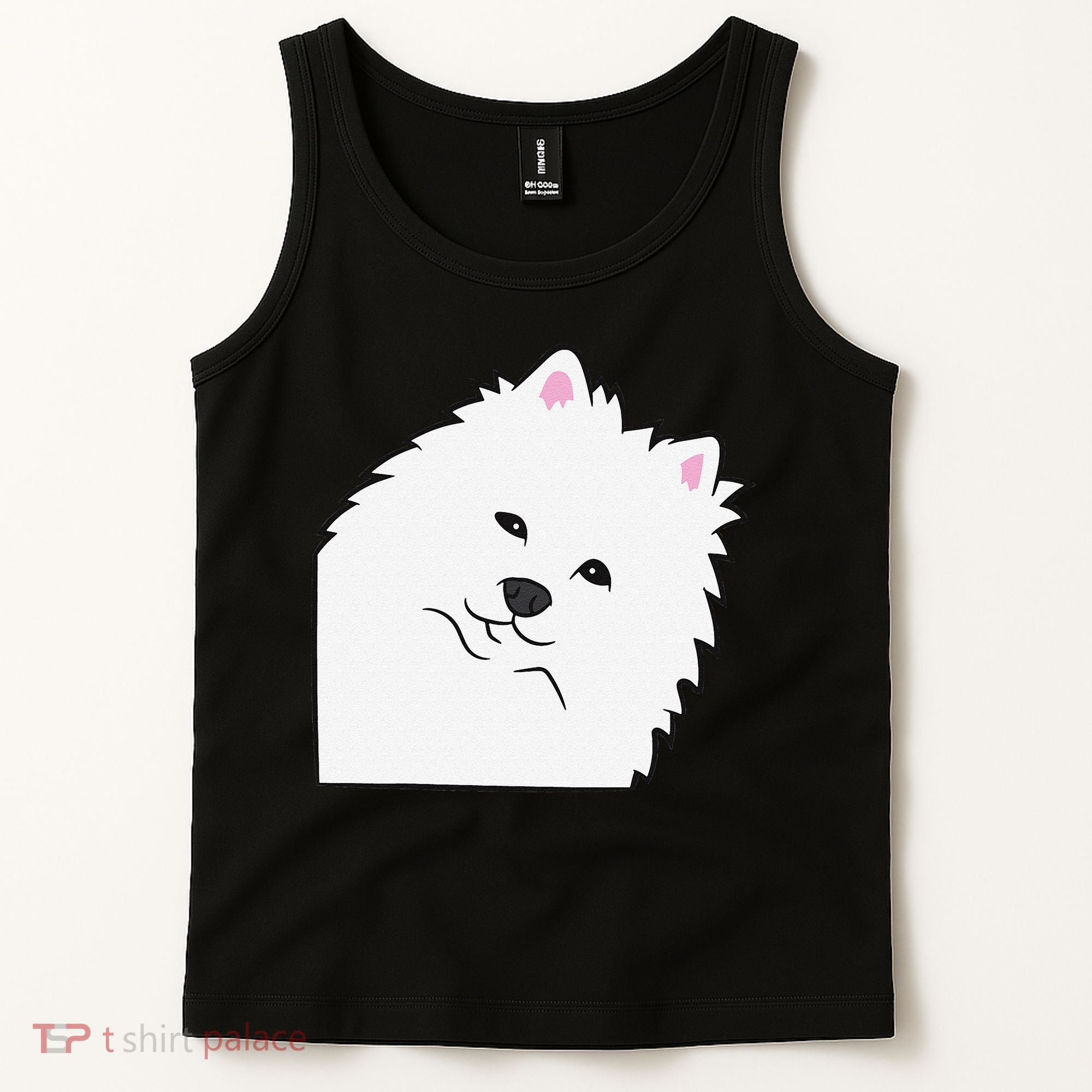 American Eskimo Dog Peeking From Side Cute American Eskimo Tank Top