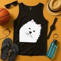 American Eskimo Dog Peeking From Side Cute American Eskimo Tank Top thumb 4