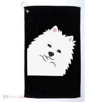 American Eskimo Dog Peeking From Side Cute American Eskimo Golf Towel thumb 0