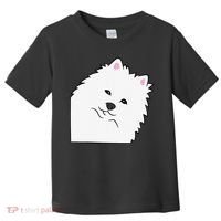 American Eskimo Dog Peeking From Side Cute American Eskimo Toddler T-Shirt thumb 0