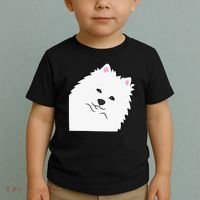 American Eskimo Dog Peeking From Side Cute American Eskimo Toddler T-Shirt thumb 2