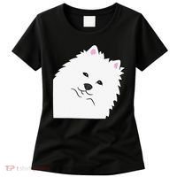 American Eskimo Dog Peeking From Side Cute American Eskimo Women's T-Shirt thumb 0