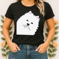 American Eskimo Dog Peeking From Side Cute American Eskimo Women's T-Shirt thumb 2