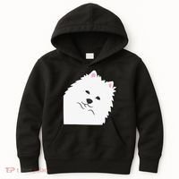 American Eskimo Dog Peeking From Side Cute American Eskimo Kids Hoodie thumb 0