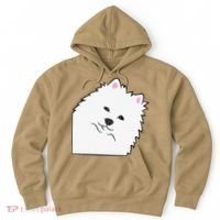 American Eskimo Dog Peeking From Side Cute American Eskimo Hoodie thumb 0