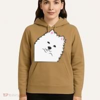 American Eskimo Dog Peeking From Side Cute American Eskimo Hoodie thumb 5