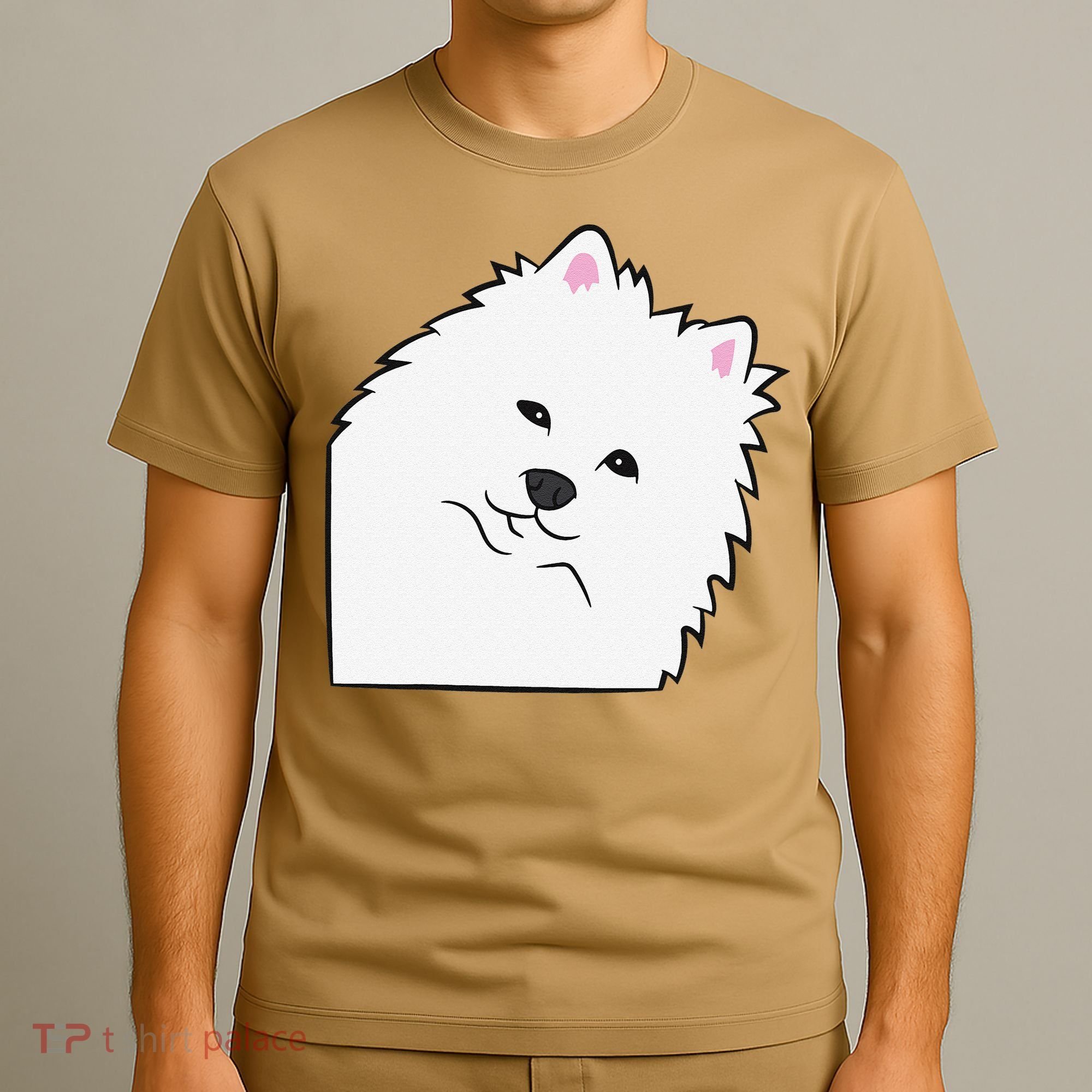 American Eskimo Dog Peeking From Side Cute American Eskimo T-Shirt