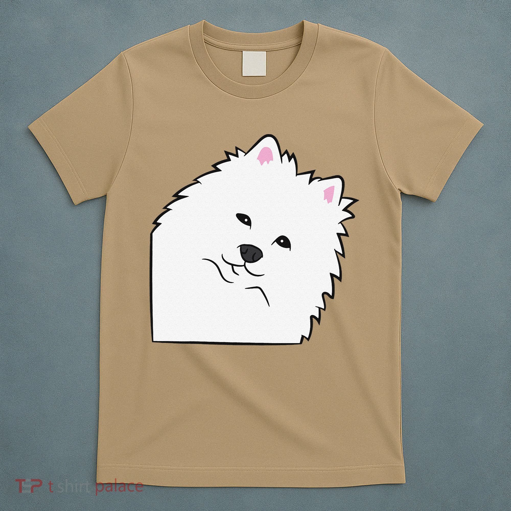 American Eskimo Dog Peeking From Side Cute American Eskimo T-Shirt