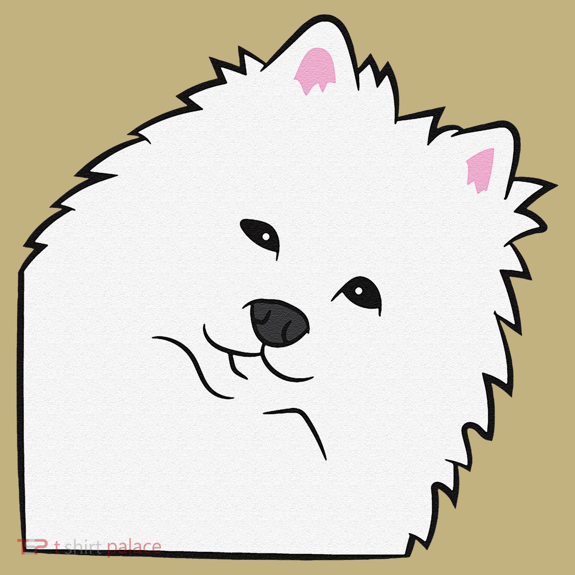 American Eskimo Dog Peeking From Side Cute American Eskimo Polo