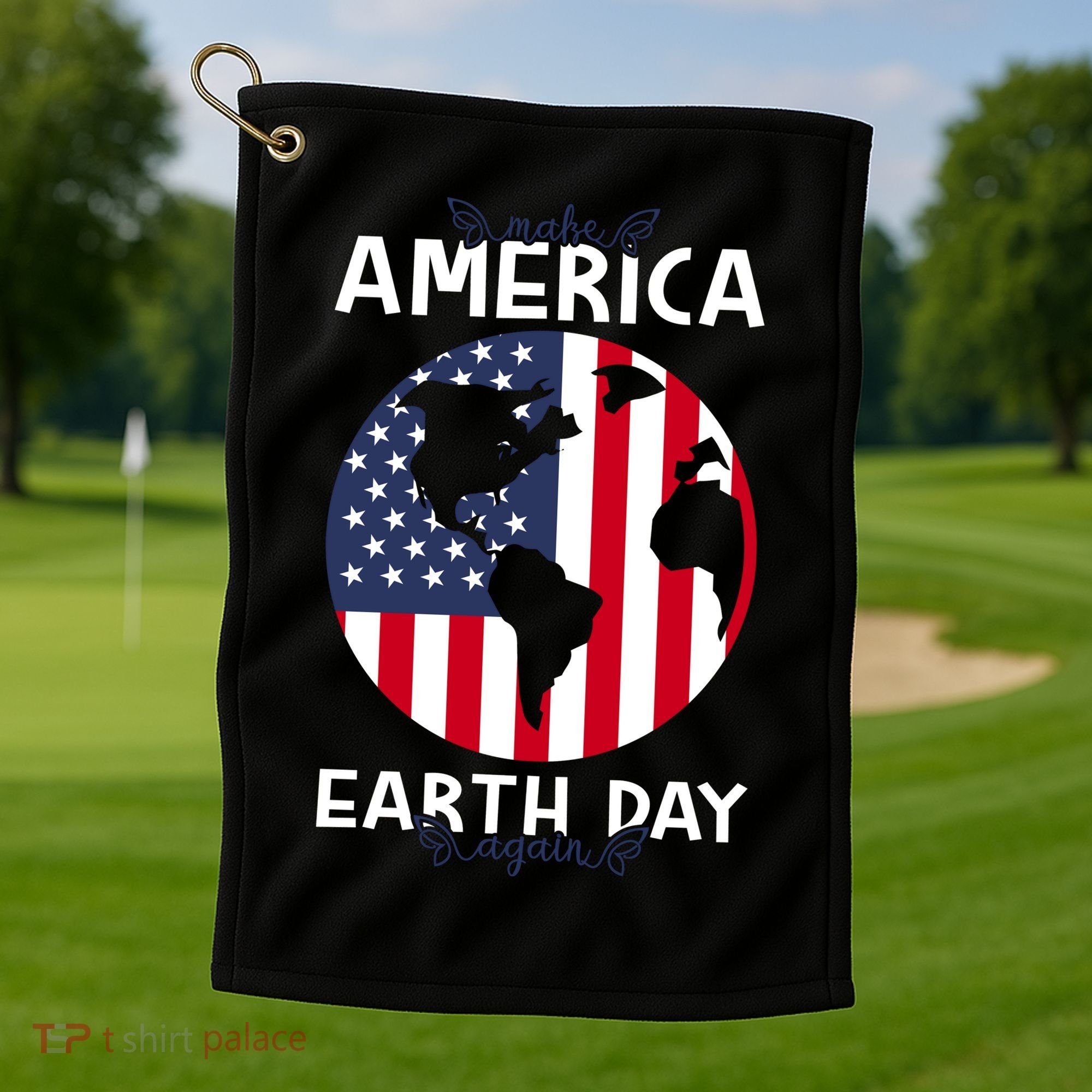 America Earth Day Golf Towel