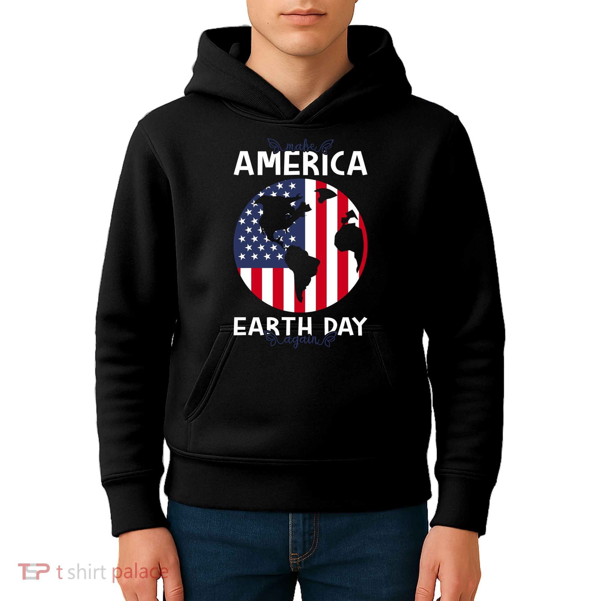 America Earth Day Kids Hoodie