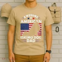 American Eskimo Dog Dad Owner Usa Flag 4th Of July America T-Shirt thumb 6