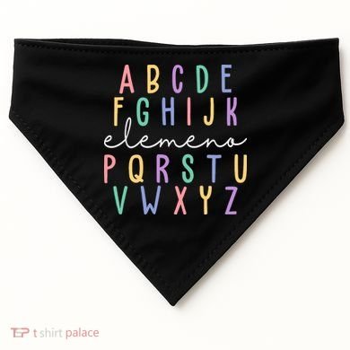ABC ELEMENO Funny Alphabet USA-Made Doggie Bandana