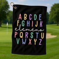 ABC ELEMENO Funny Alphabet Golf Towel thumb 1