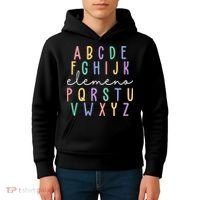 ABC ELEMENO Funny Alphabet Kids Hoodie thumb 4