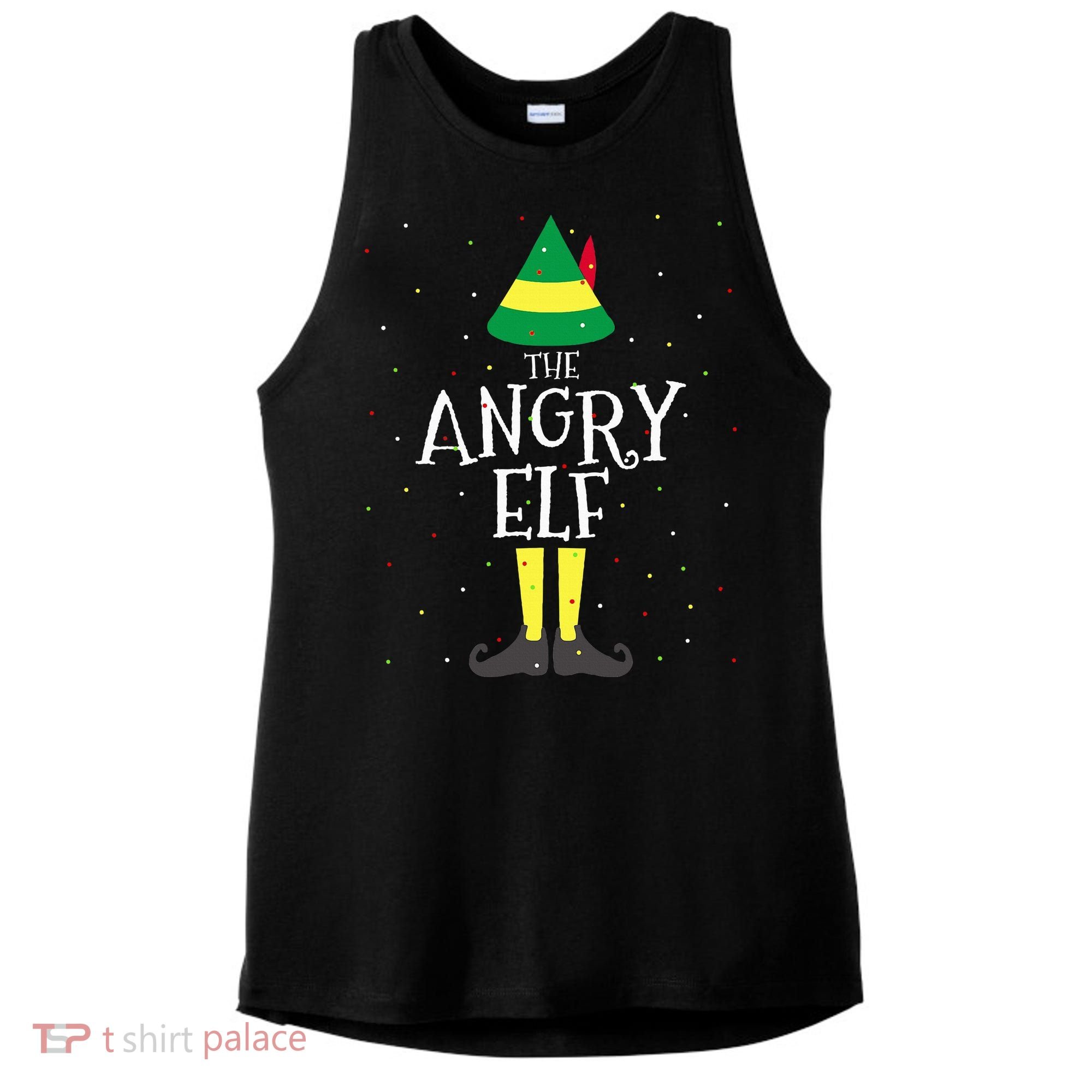 Angry Elf Family Matching Christmas Group Ladies PosiCharge Tri-Blend Wicking Tank