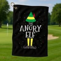 Angry Elf Family Matching Christmas Group Golf Towel thumb 1
