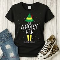 Angry Elf Family Matching Christmas Group Women's T-Shirt thumb 3