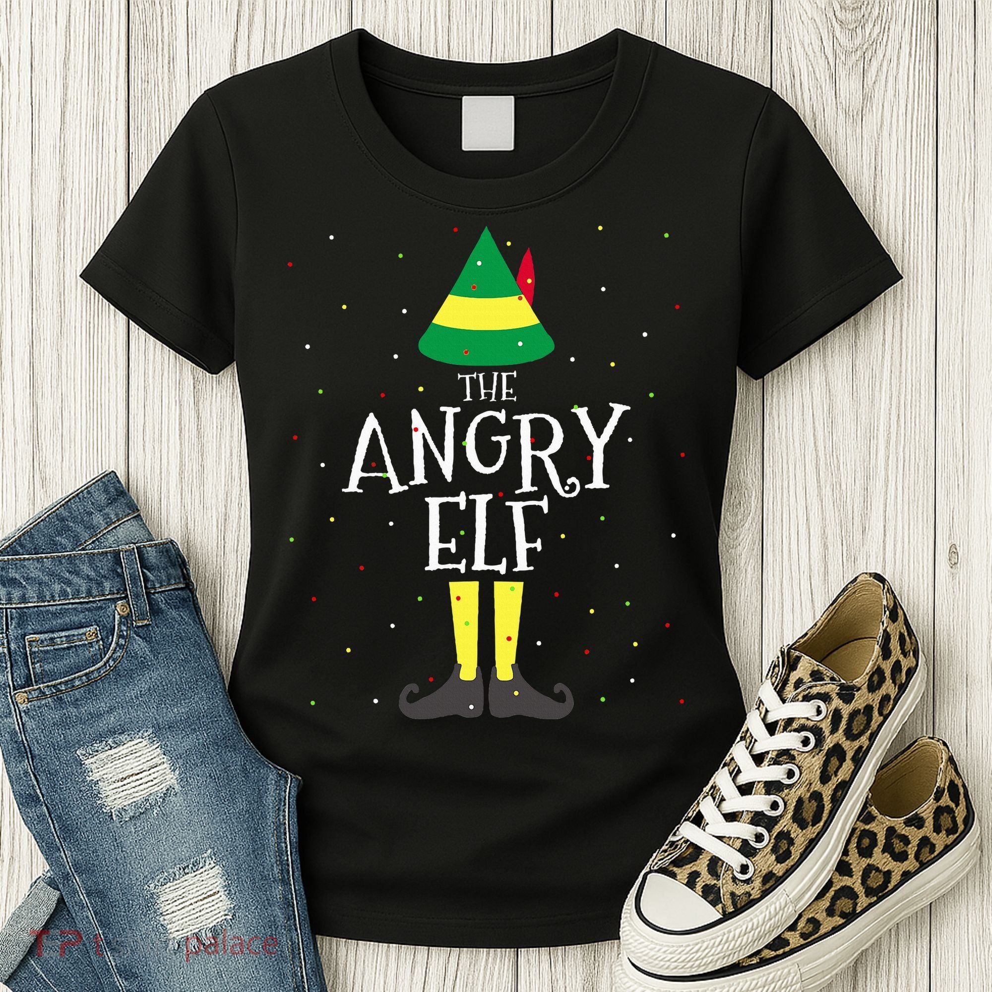 Angry Elf Family Matching Christmas Group Women's T-Shirt