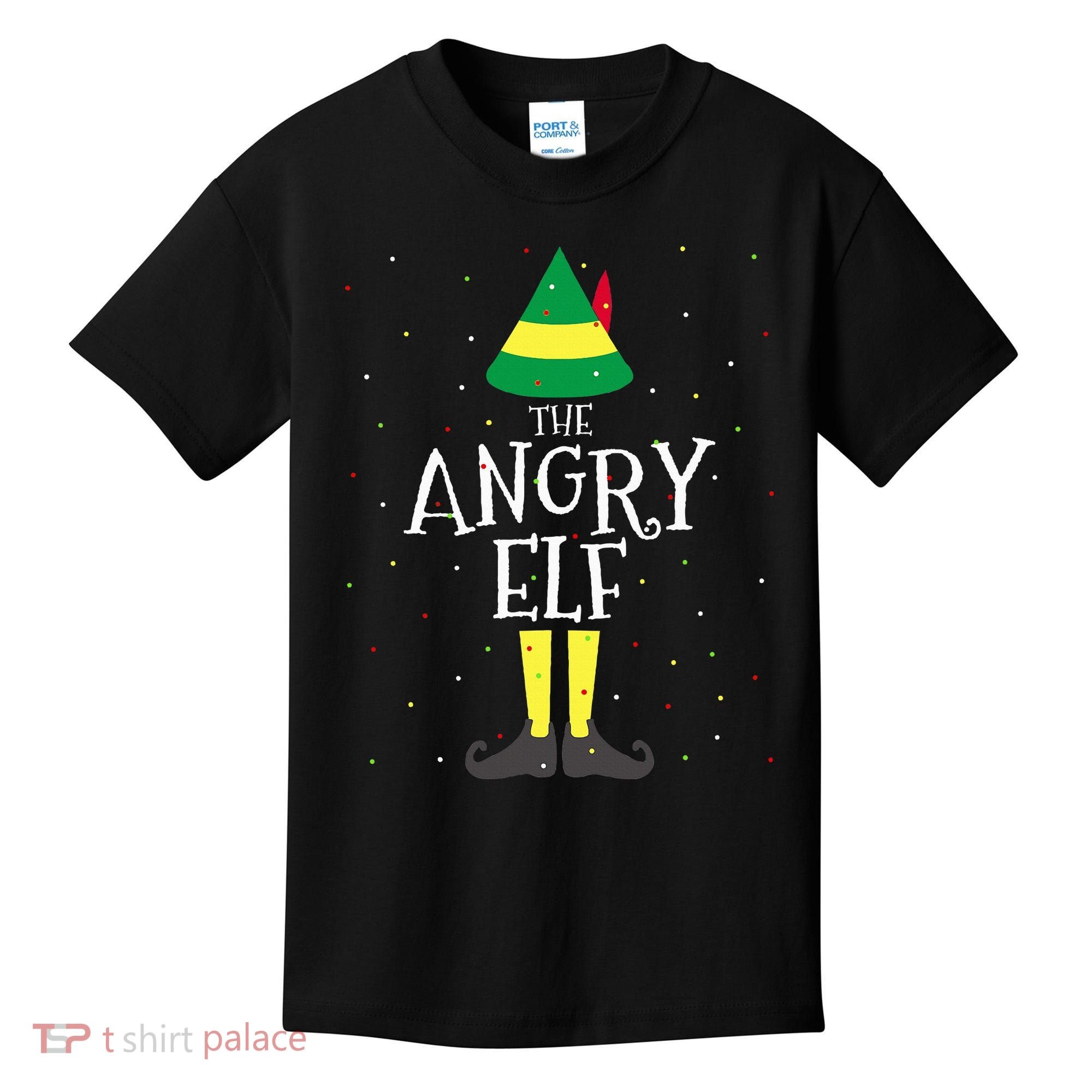 Angry Elf Family Matching Christmas Group Kids T-Shirt