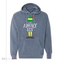 Angry Elf Family Matching Christmas Group Comfort Colors Garment-Dyed Hooded Sweatshirt thumb 0