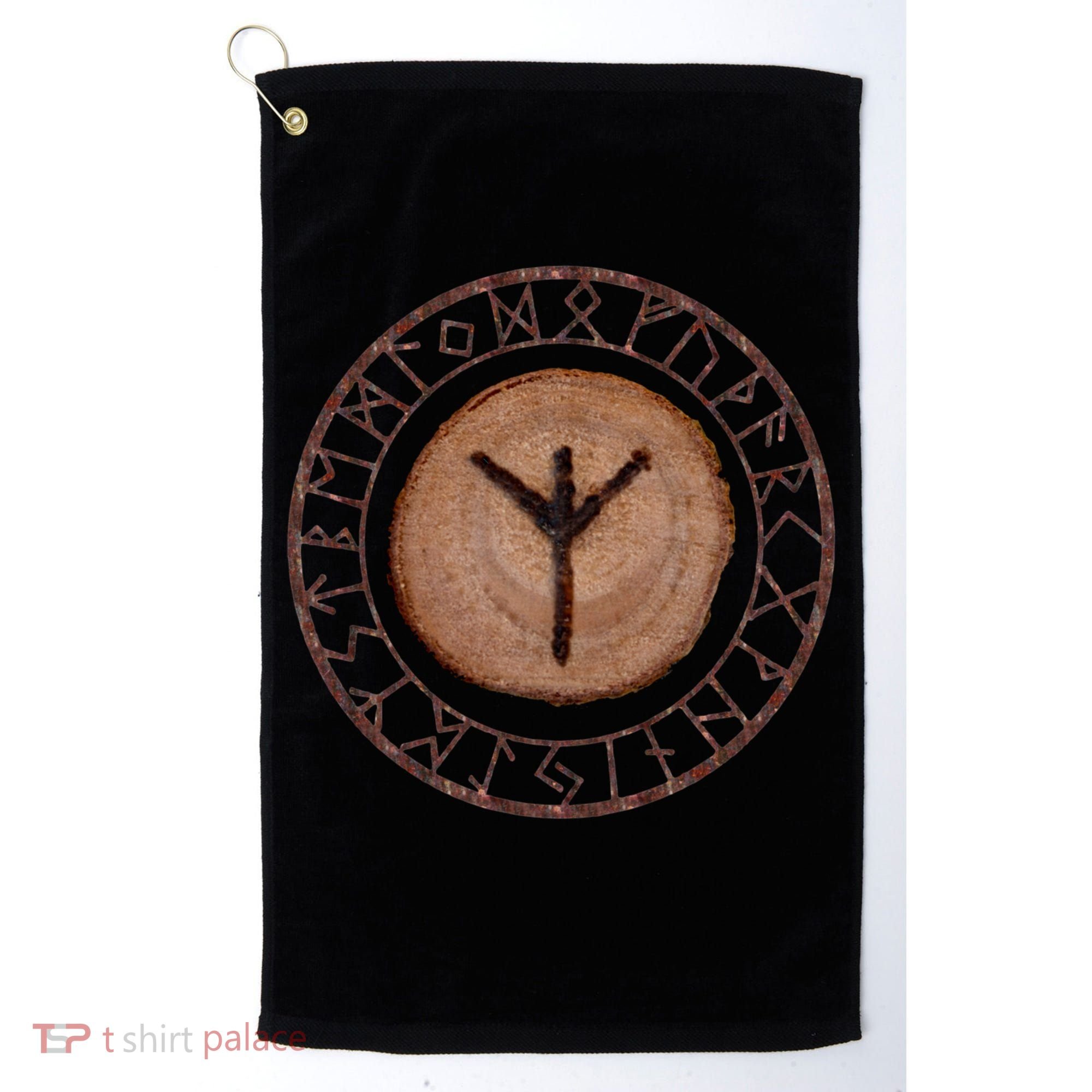 Algiz Elder Futhark Rune Golf Towel