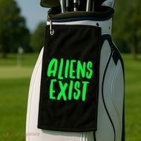 Aliens Exist Funny Alien Golf Towel thumb 2