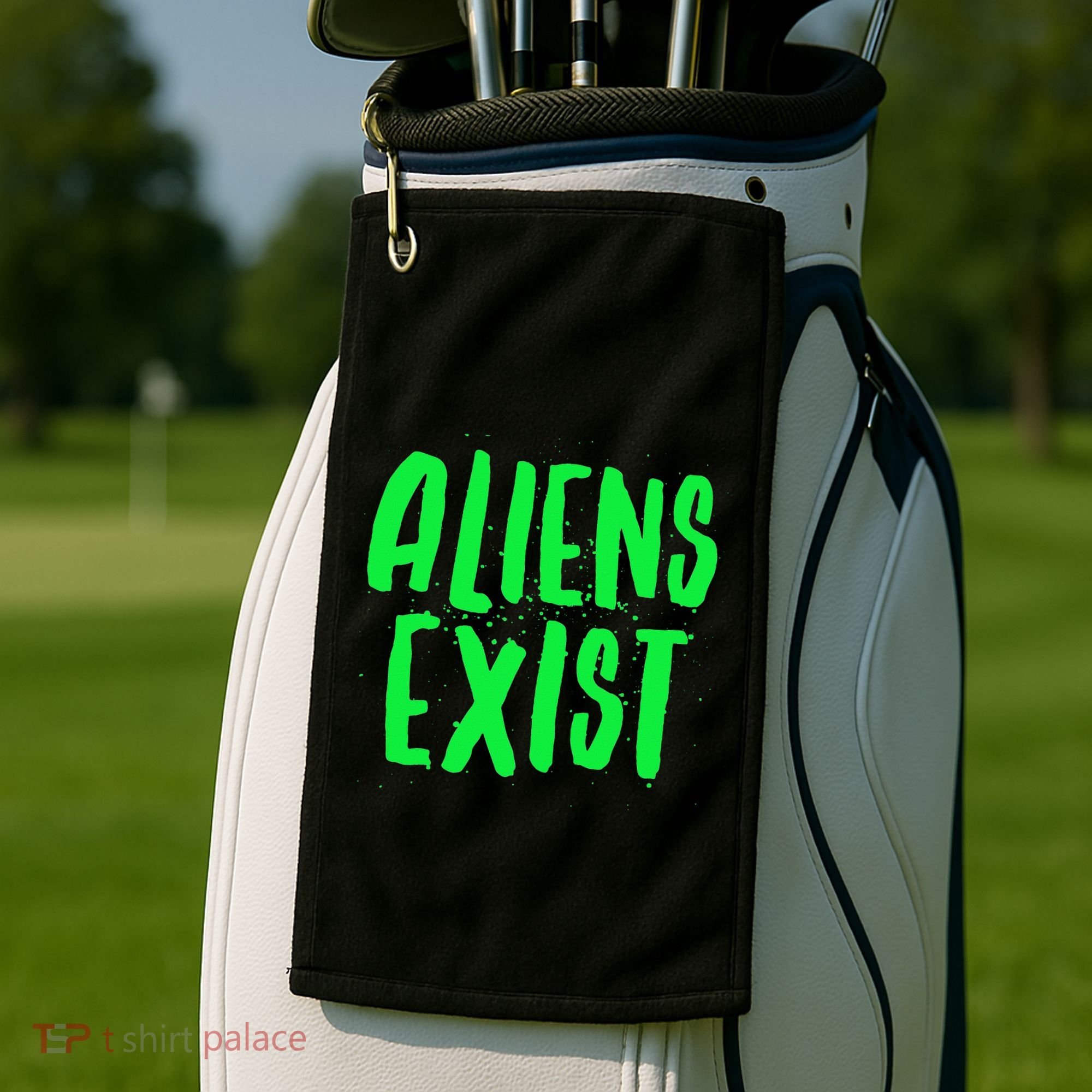 Aliens Exist Funny Alien Golf Towel