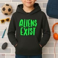 Aliens Exist Funny Alien Kids Hoodie thumb 2