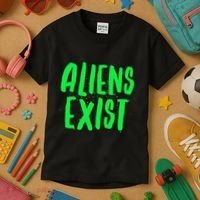 Aliens Exist Funny Alien Kids T-Shirt thumb 3