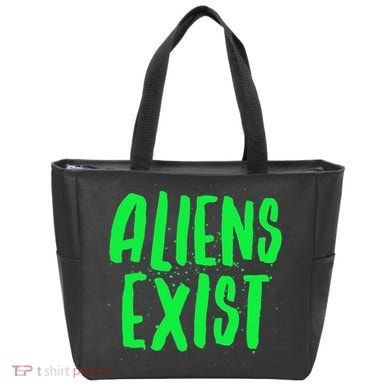Aliens Exist Funny Alien Tote Bag
