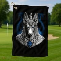 Anubis Egyptian God Realistic Golf Towel thumb 1