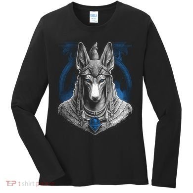 Anubis Egyptian God Realistic Women's Long Sleeve Shirt