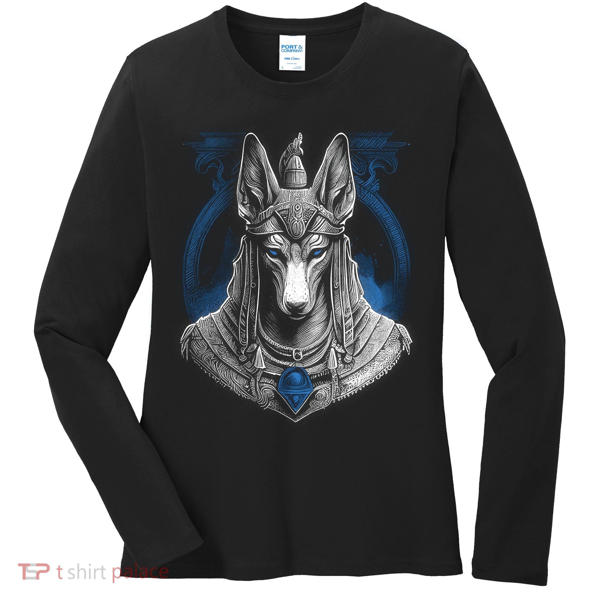 Anubis Egyptian God Realistic Women's Long Sleeve Shirt