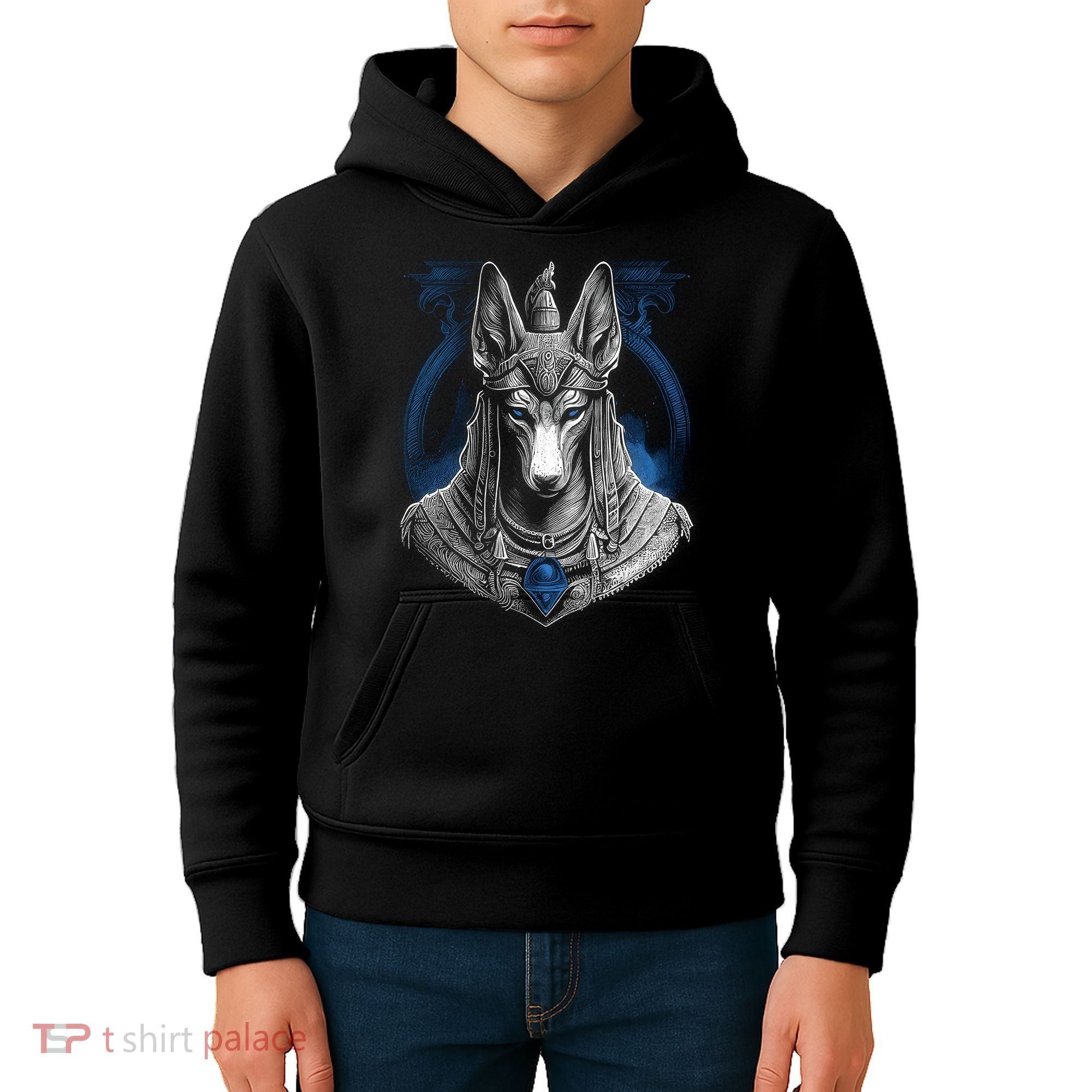 Anubis Egyptian God Realistic Kids Hoodie