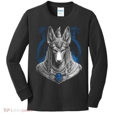 Anubis Egyptian God Realistic Kids Long Sleeve Shirt