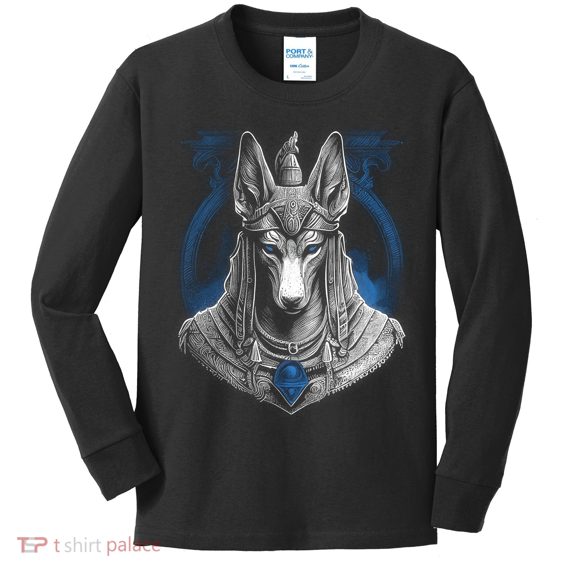 Anubis Egyptian God Realistic Kids Long Sleeve Shirt