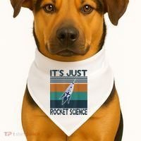 Aerospace Engineering Gifts It's Just Rocket Science Space USA-Made Doggie Bandana thumb 1