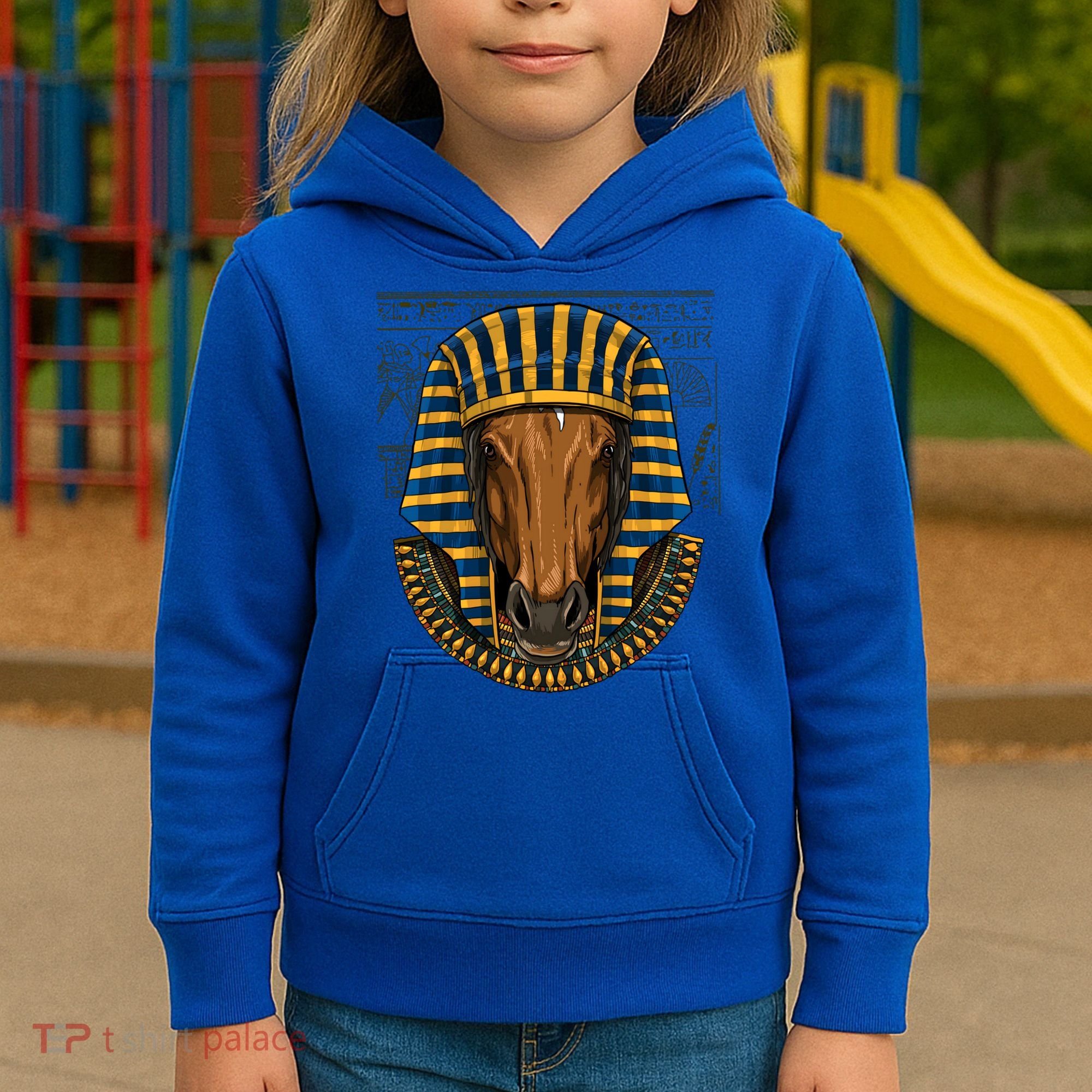 Ancient Egyptian Goddess Horse Pyramid Horse Lover Cow Gift Kids Hoodie