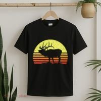 American Elk Hunter Dad Vintage Retro Sun Bow Hunting Gift T-Shirt thumb 2