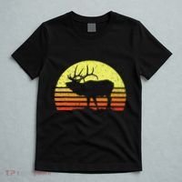 American Elk Hunter Dad Vintage Retro Sun Bow Hunting Gift T-Shirt thumb 5