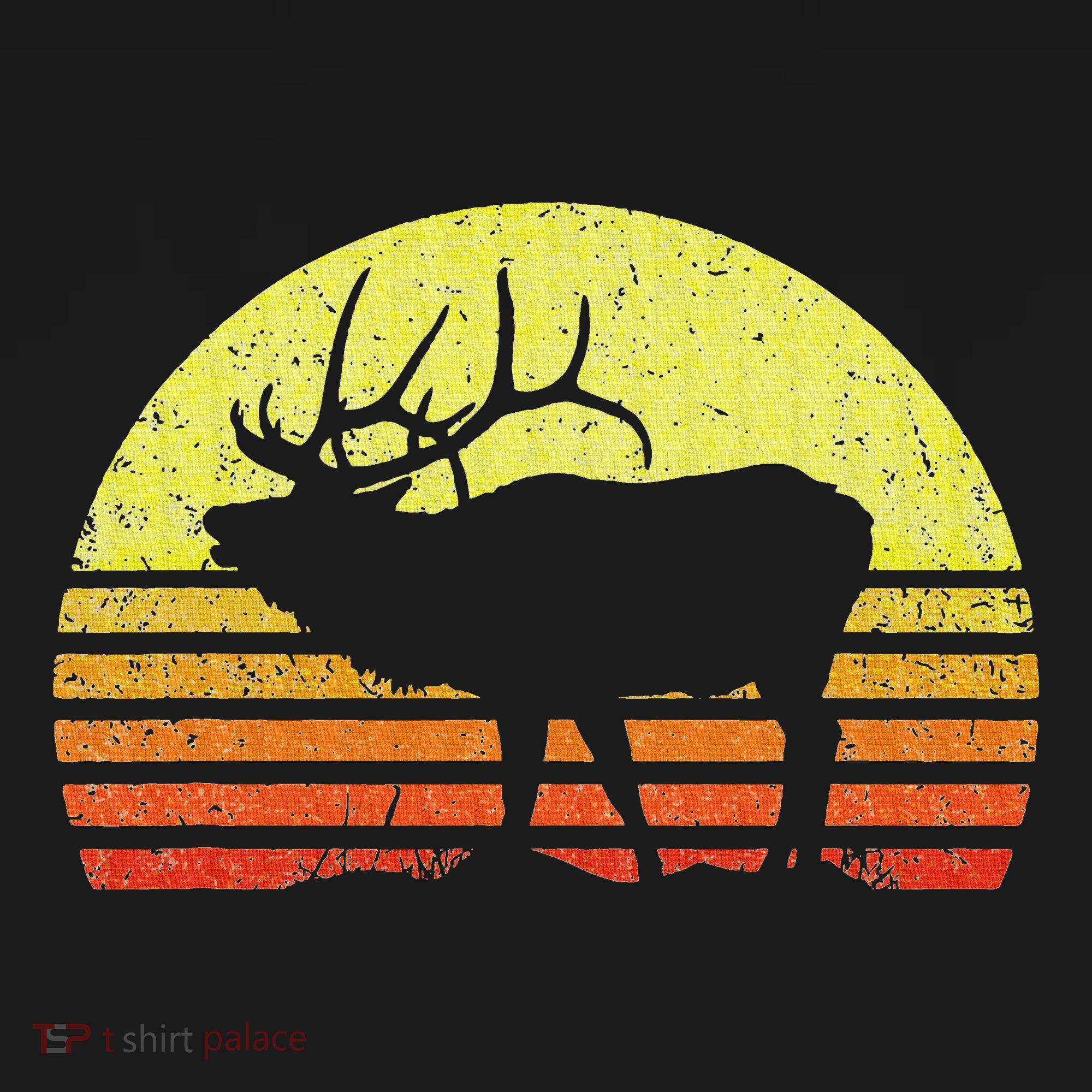 American Elk Hunter Dad Vintage Retro Sun Bow Hunting Gift T-Shirt