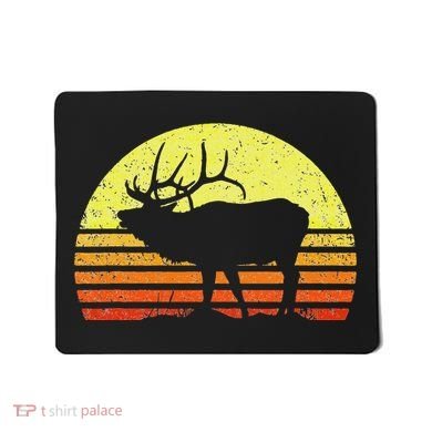 American Elk Hunter Dad Vintage Retro Sun Bow Hunting Gift Mousepad
