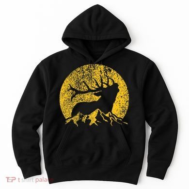 American Elk Hunter Dad Vintage Retro Bow Hunting Gift Hoodie