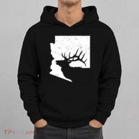 Arizona Elk Hunting Bull Elk Az State Shape Hoodie thumb 0