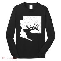 Arizona Elk Hunting Bull Elk Az State Shape Long Sleeve Shirt thumb 0