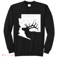 Arizona Elk Hunting Bull Elk Az State Shape Sweatshirt thumb 0