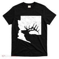 Arizona Elk Hunting Bull Elk Az State Shape T-Shirt thumb 0