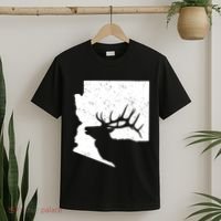 Arizona Elk Hunting Bull Elk Az State Shape T-Shirt thumb 2